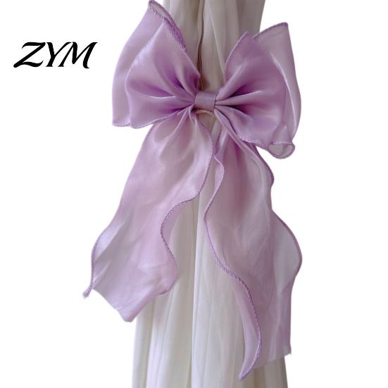 Bedroom Curtain Fasteners French Silky Bow Tieback, Window Holders Ties Living Room Accessories Backs, Decorative Drape Holdbacks for Home Tie Backs