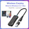 Wired To Wireless 2 In 1 Box Carplay Auto Adapter USB Type C Plug & Play Player Kit Car OEM Wired Carplay For Apple Phone IOS