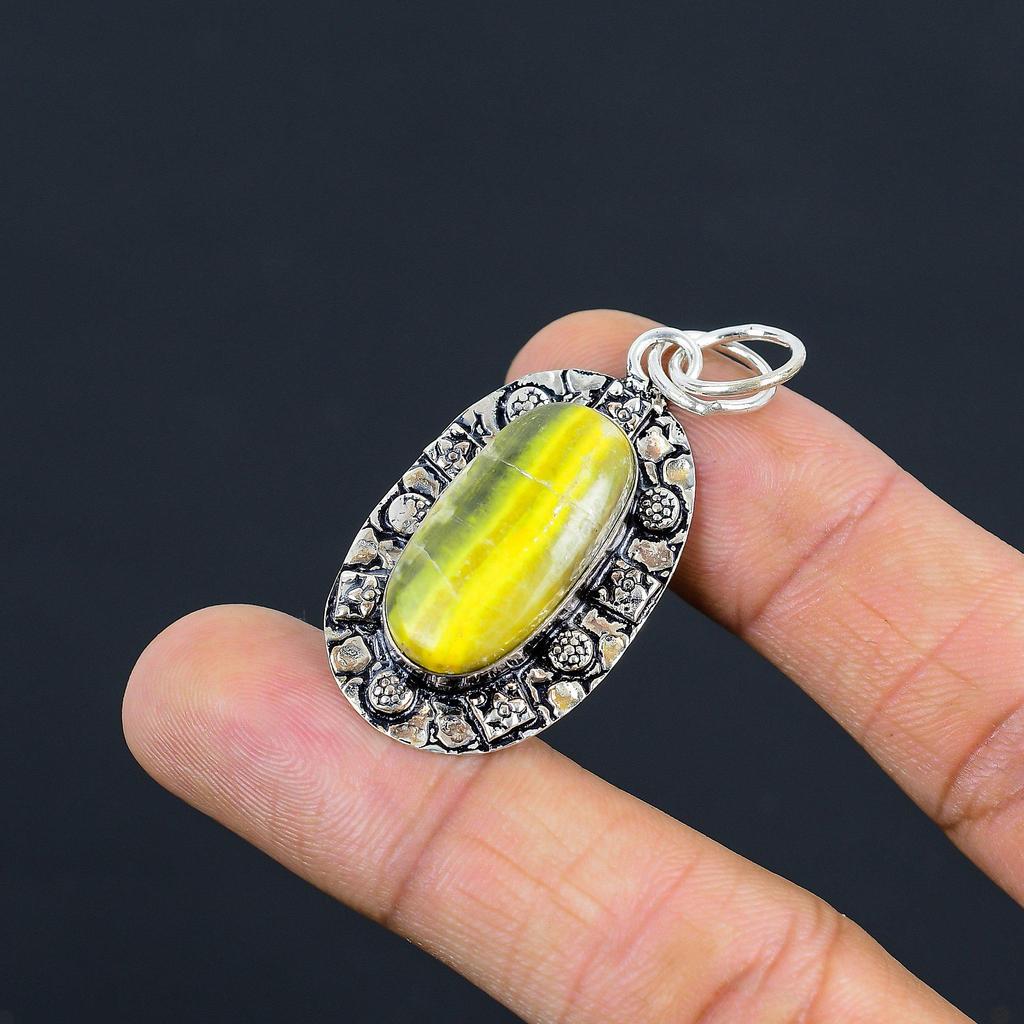 Friendship Day Deal 925 Silver Bumble Bee Jasper Stone Mother Pendant Jewelry