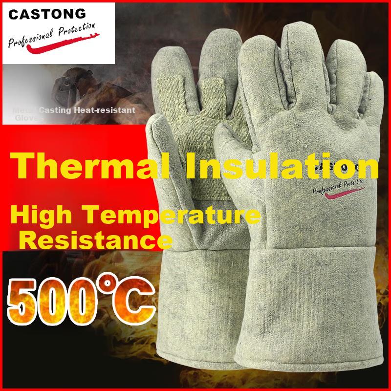 CASTONG ABG-5T Heat-Resistant Gloves, 500°C Labor Protection, Anti-Scalding, Insulated, Thickened
