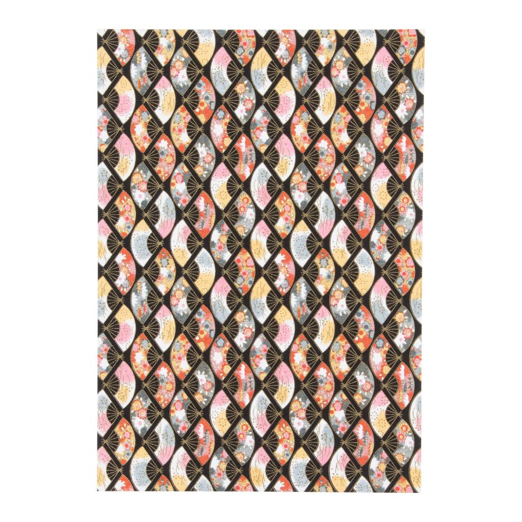 Washi Kawasumi Chiyogami Yuzen Washi B4 size 10 patterns 10 sheets Black