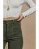 Azura Exchange Green High Waist Square Pockets Corduroy Pants