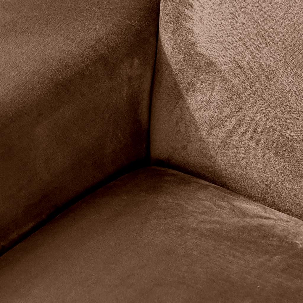 Couch Cover 3-Seater Sofa, Sofa Bed, Brown Velvet