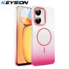 KEYSION Роскошный градиентный блестящий магнитный чехол для телефона для Redmi 13C 4G 5G Жесткая ПК Противоударная задняя крышка для Xiaomi POCO C65