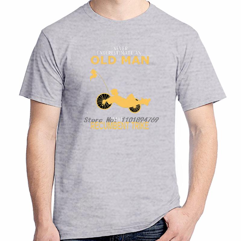 Funny Shirts Graphic Tee Never Underestimate Old Unisex With Recumbent Trike Summer Tops  Tshirt New Arrival Goods Cotton Tshirt