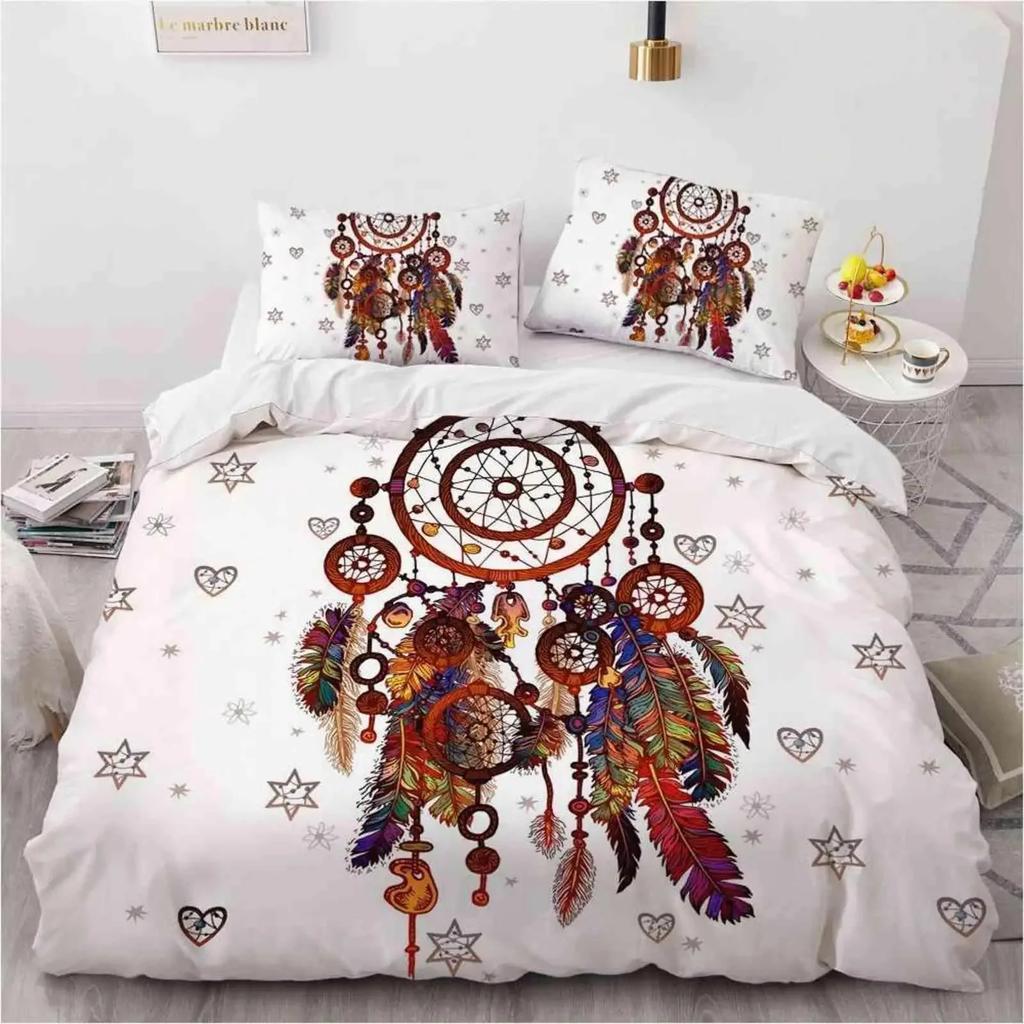 Комплекты пододеяльников Dreamcatcher Богемская магия перо синий галактика постельное белье роскошный ловец снов комплект чехла для одеяла полный размер