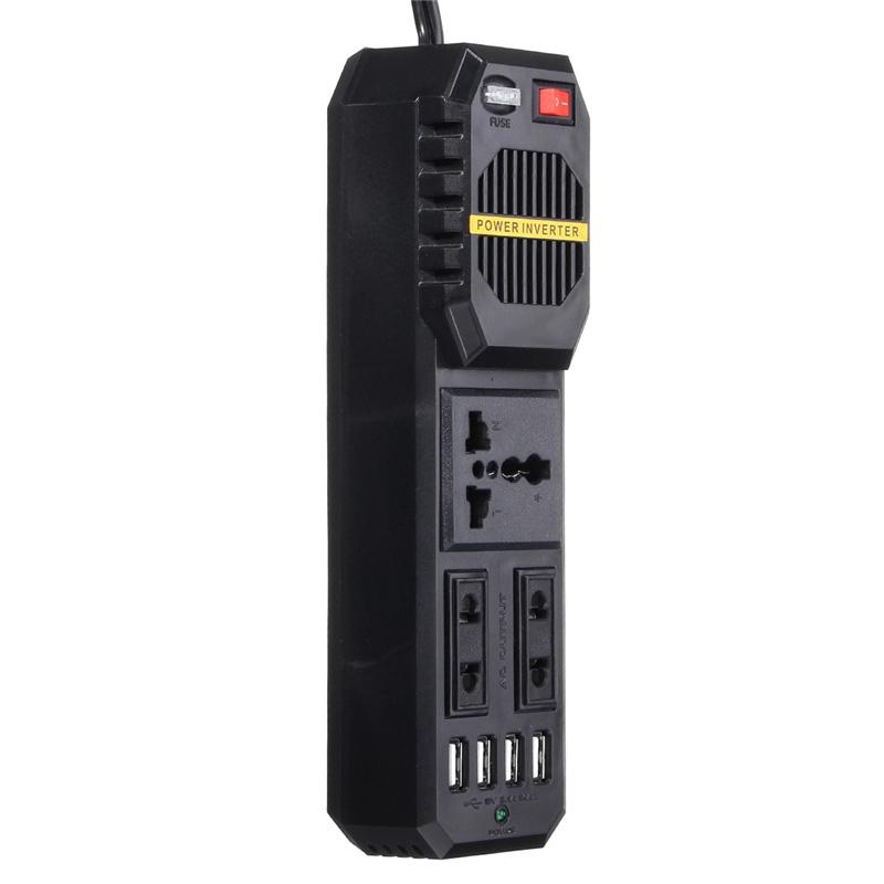 200W Car Cigarette Inverter 12 V To 220 Volt DC To AC Converter 4 USB 3.1A Charger Wave Auto Adapter