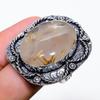 Golden Rutile Gemstone 925 Sterling Silver Gift Jewelry Ring Size 8.5