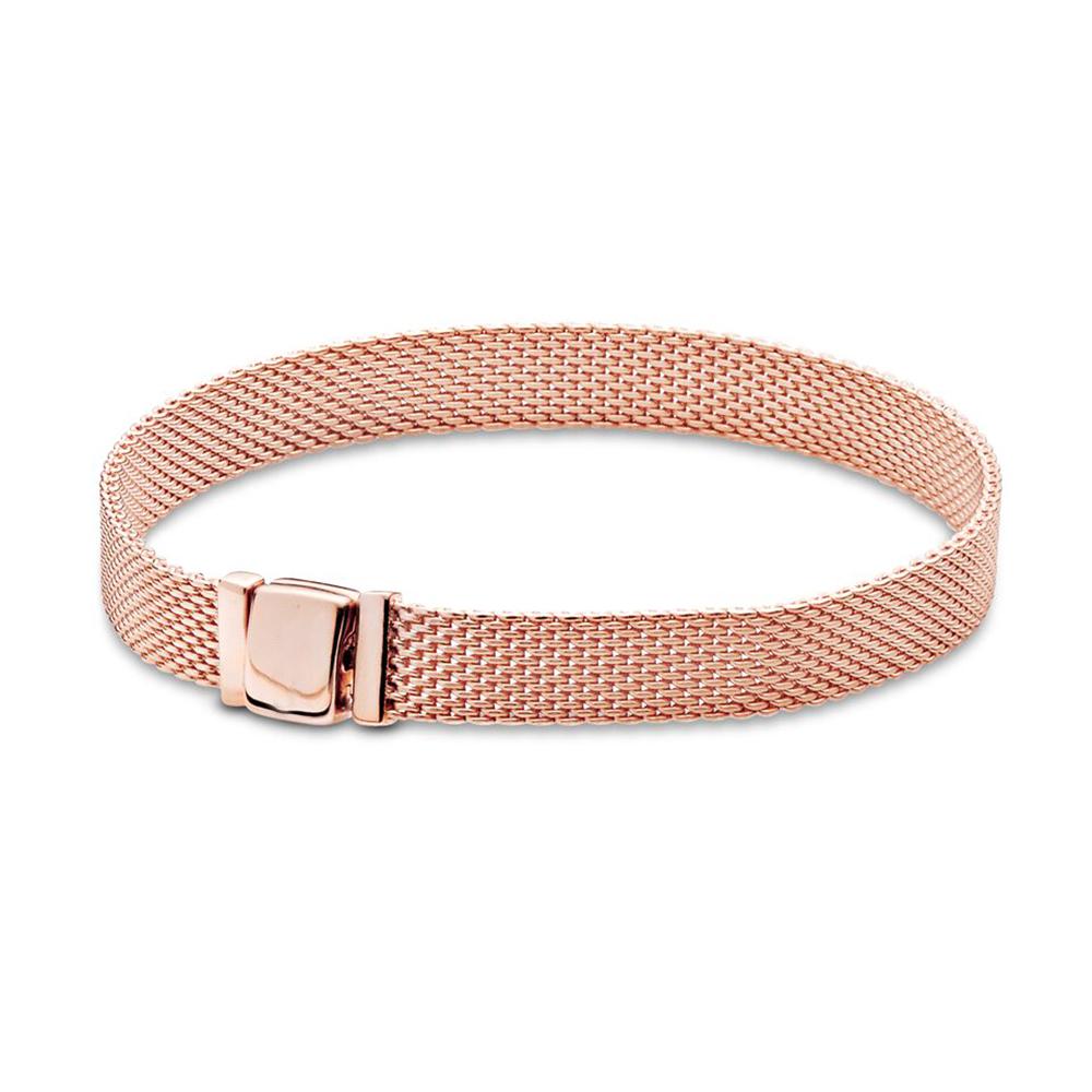 SS925 Серебряный браслет Reflexions Mesh подходит для оригинального DIY для женской моды, подарок для пары