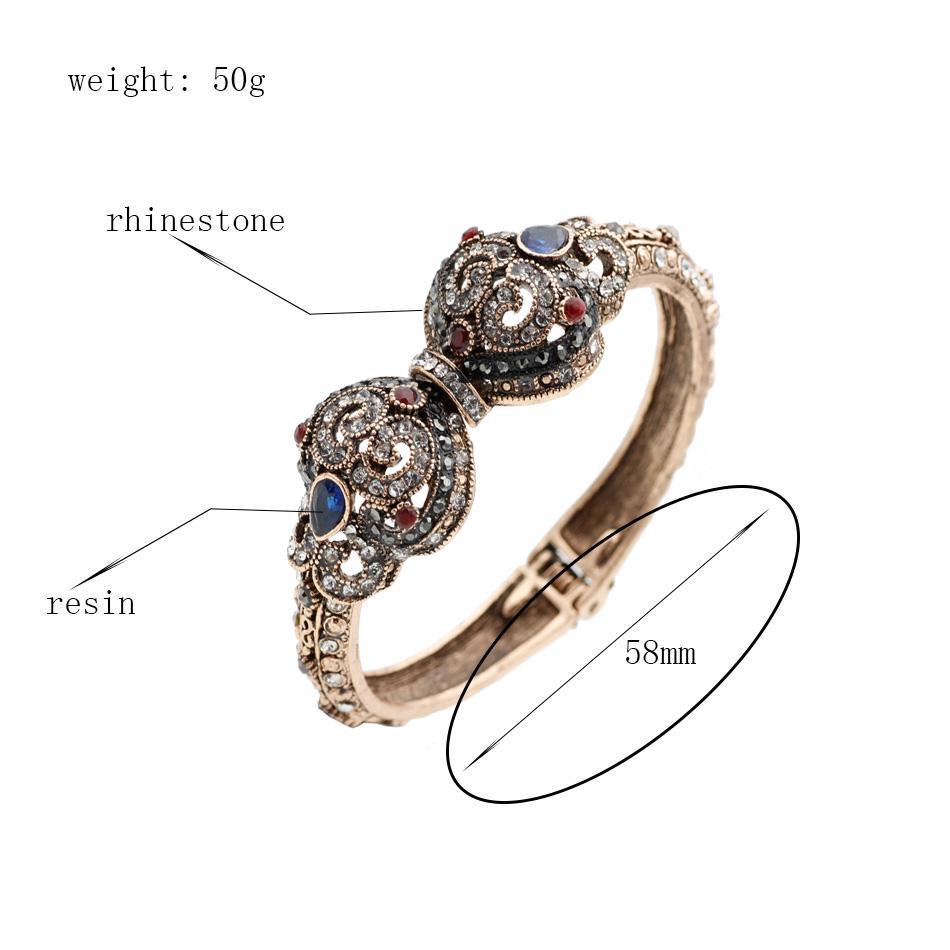 Турецкий винтажный браслет-манжета для женщин, антикварный золотой цвет, богемный браслет, свадебные украшения, свадебный подарок