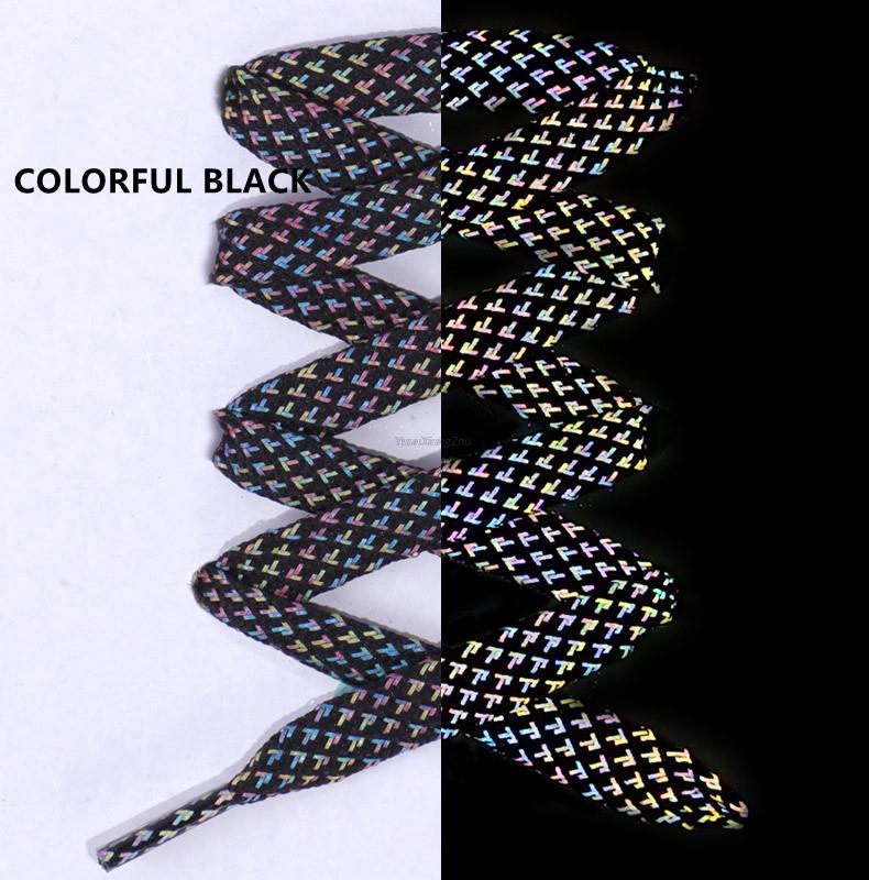 1 пара светоотражающих шнурков плоские шнурки для кроссовок цветные светоотражающие шнурки светящиеся шнурки 100/120/140/160 см шнурки