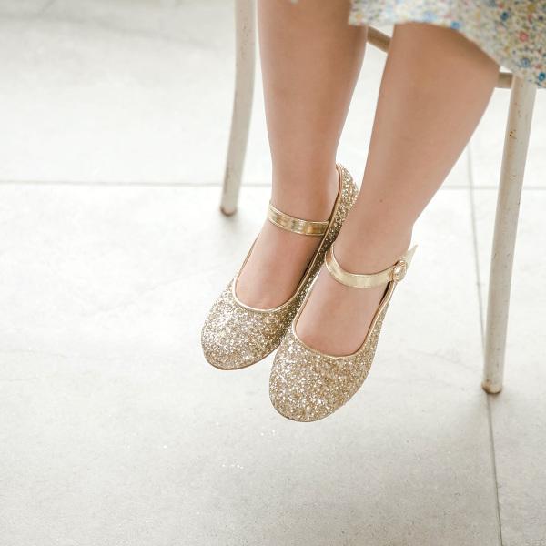 Baby Jam Girls' Glitter Shoes Gold-Y080