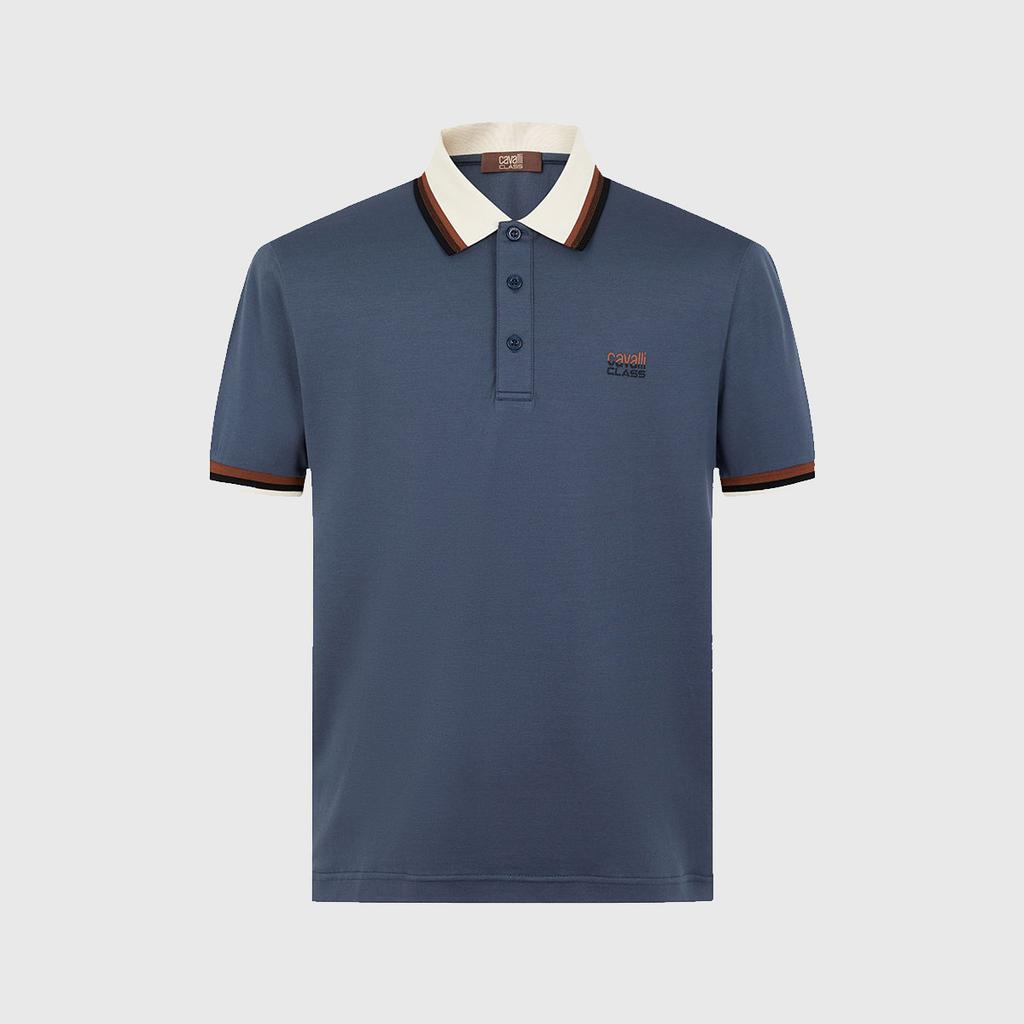 Brand logo striped contrasting Spring and summer casual and comfortable men's short sleeved polo shirt