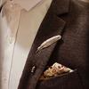 Brooch Elegant Decorative Vintage Men Feather Lapel Pin for Suit