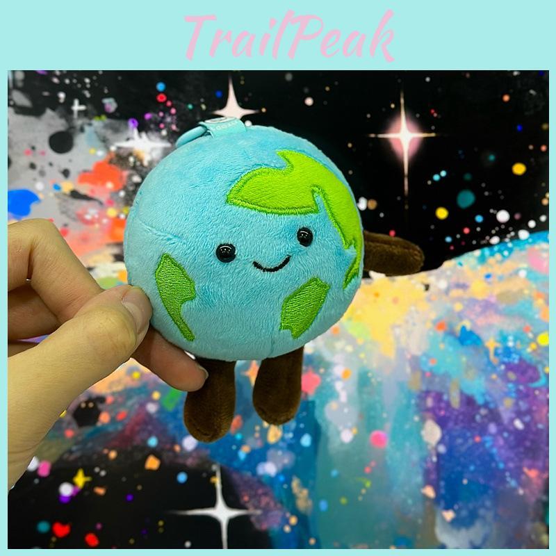 Cartoon Soft Earth Plush Pendant Keyring With Short Plush Material For Daily Use