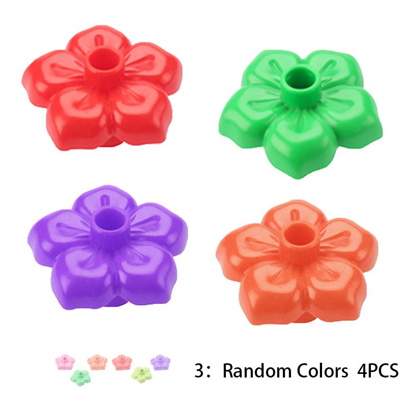 4 шт. Большой строительный блок Серия лесных растений Цветок Трава Дерево Наружное украшение Уличные аксессуары Совместимые сцены Игрушка для ребенка