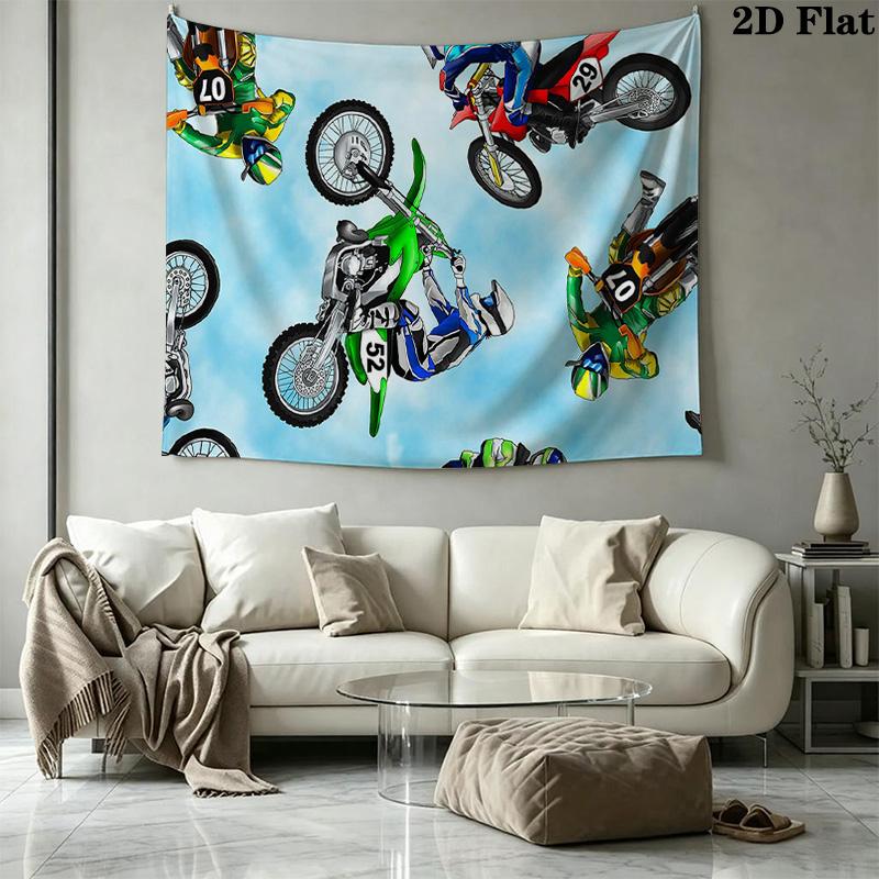 Motocross Pattern Home Decor Tapestry, Wall Hanging, Decorative RV Wall Cloth.MGT0918615