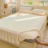 2024 New Milk Fleece Padded Cotton Class A Bed Skirt Mattress Hairball Thickened Mattress Protective Cover Solid Color