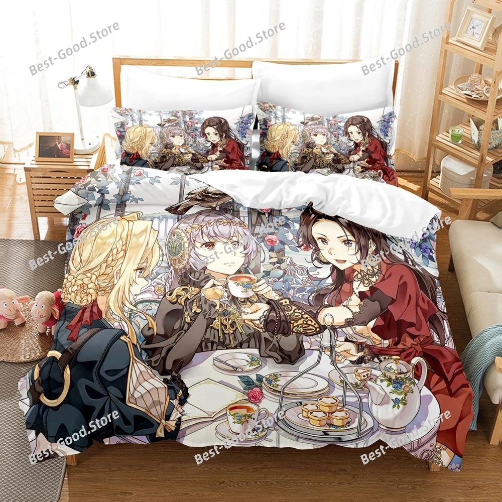 Аниме The Violet Evergarden Постельное белье Пододеяльник с наволочкой Твин Полный Королева Король Постельное белье Постельное белье Домашний Текстиль