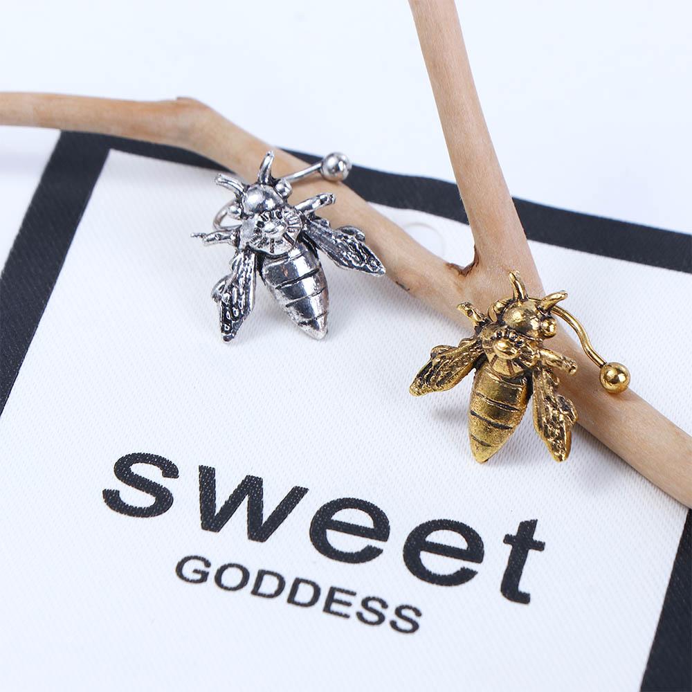 1 PC Bee Insect Gifts For Women Gold Silver Color Stud Earrings Jewelry Clip Earrings Ear Cuffs