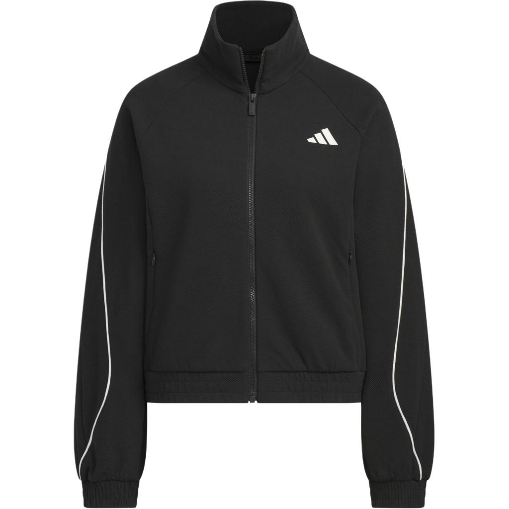Adidas SS25 Стадионный трикотаж Свободный крой Воротник-стойка Простая Универсальная куртка Женская куртка KC0018