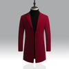Men's woolen coat Korean version single-breasted slim-fitting medium and long trench coat casual woolen coat