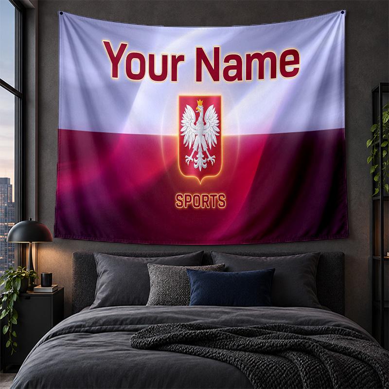 Personalized Tapestry Wall Hanging Poland Football Pattern Art Background Cloth