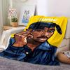 1 шт. Плед в стиле Hip Hop 2Pac, Мягкий, Легкий, Для всех сезонов, Многоцелевой плед для дивана, кровати, офиса и пикников, Французский стиль с культовыми обложками альбомов и цитатами