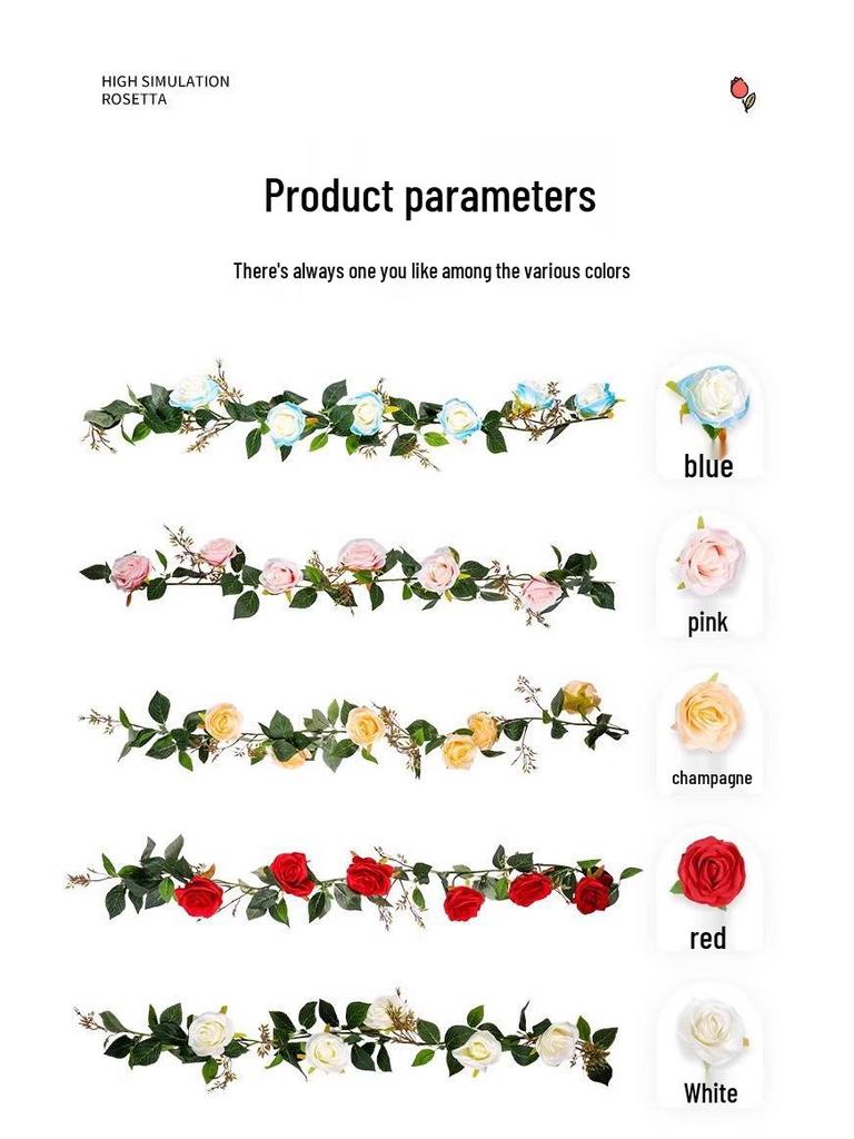 Artificial Rose Vine for Pipe and Wire Decoration