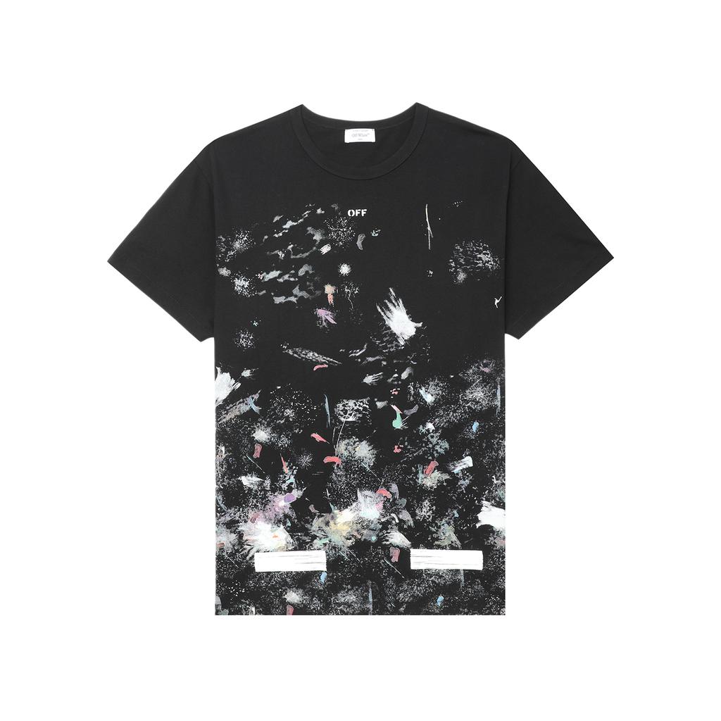 Off-White Масляные краски Брызги Стрелки Принт Уличная мода Легкая роскошь Универсальная футболка Унисекс футболка OFFTEGARC070Q