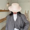 Женская шляпа Yousheng Retro с большими широкими полями, фетровая шляпа в стиле фетровой шляпы с плоским верхом, однотонная, для свадьбы, выпускного, вечеринки, поездок на работу