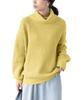 Kobe Lettuce Drop Shoulder Simple Loose Knit Top Free Size Turtleneck Yellow [N701]