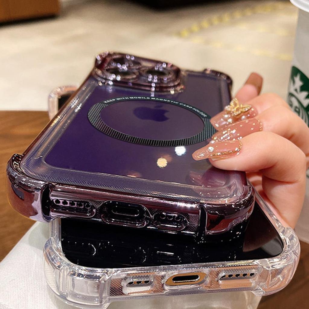 Case for Xiaomi Redmi Note 11S 5G,POCO M4 Pro 5G Clear Magnetic Casing Electroplated Lens Frame Phone Cover