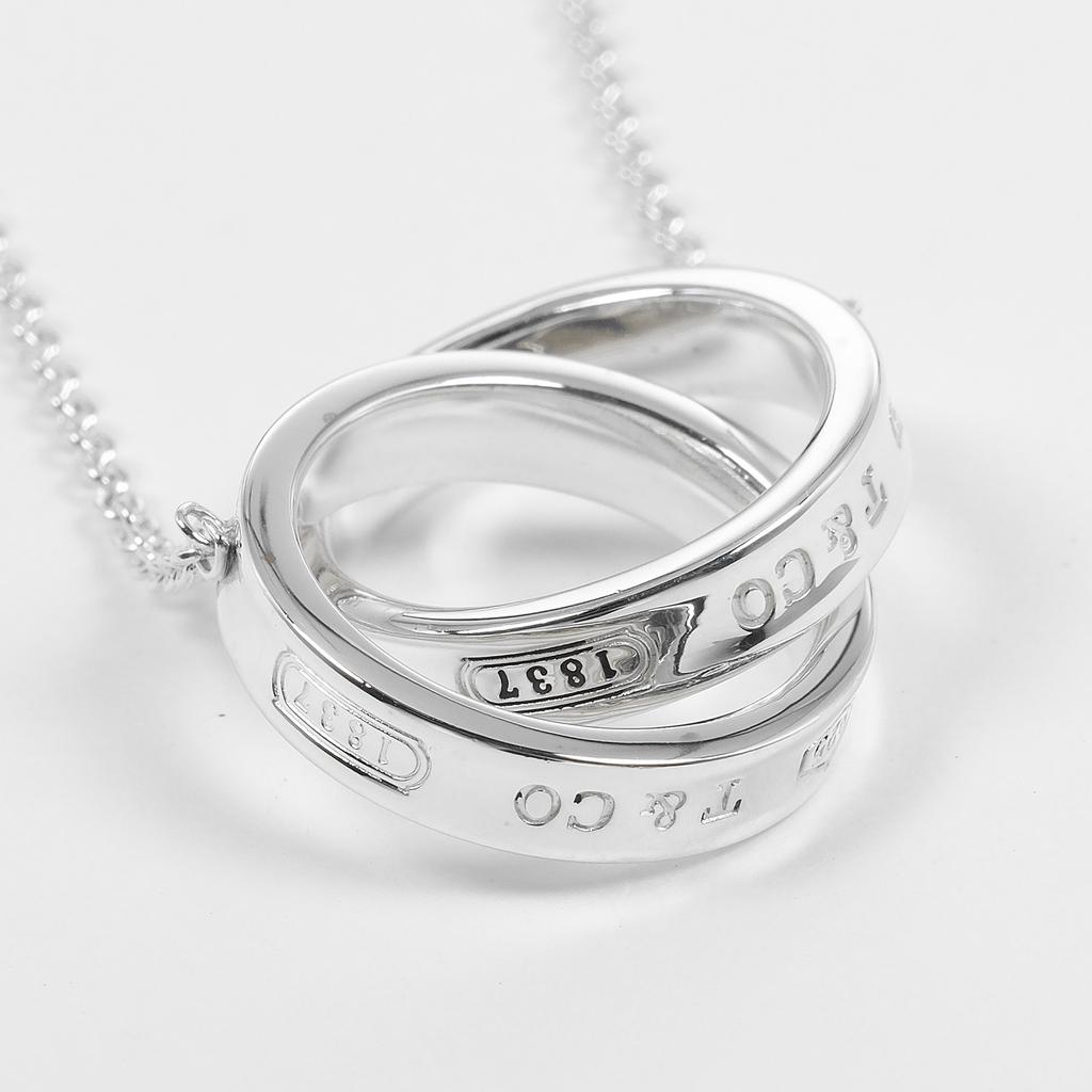 TIFFANY&Co. 1837 Interlocking Circle Necklace Silver925 10.2g Women Used