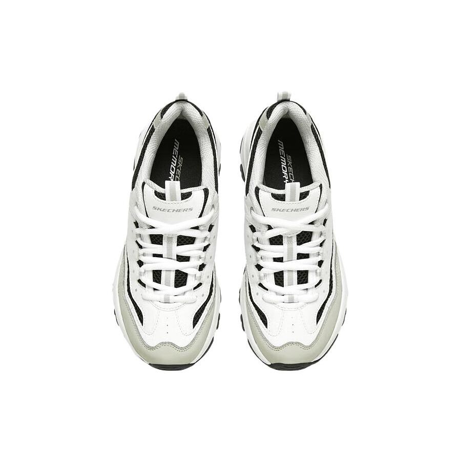 Skechers Arch Fit DLites Ткань Синтетическая кожа Удобные Универсальные Низкие Папины кроссовки Женские кроссовки Белый Коричневый Черный 8730066-WLGY