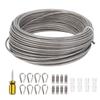 Wire Rope Kit 66ft Length 3mm Diameter 304 Stainless Steel Wire Turnbuckle Lock Kit for Garden