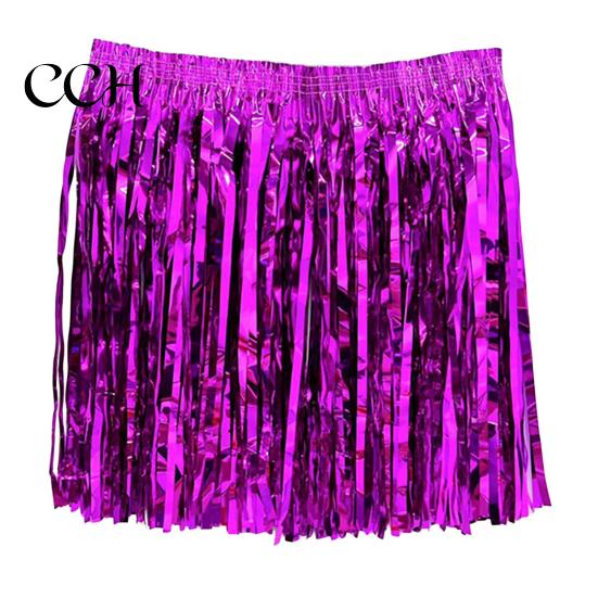 Rain Fringe Tassel Skirt Dance Costume Streamer Half for Pet Plastic Beach Parties Sequin Cheerleading Team Dress Adults Kids Festival