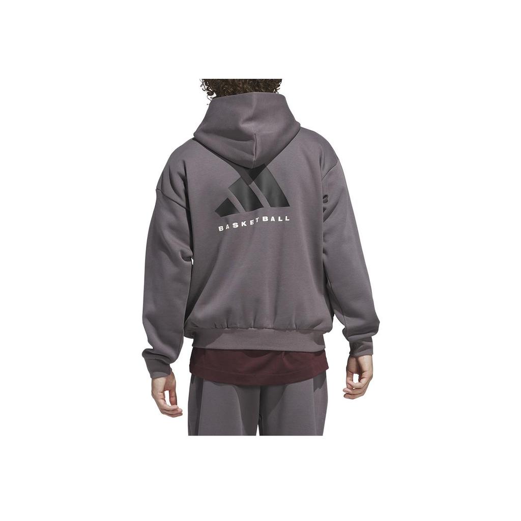 adidas Баскетбольная Худи с Логотипом Ss25, Удобная Повседневная Худи, Унисекс Баскетбольная Уличная Одежда, Худи Угольно-Серый JL6873