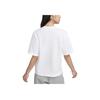 Nike Футболка женская с круглым вырезом, коротким рукавом, заниженной линией плеч, с принтом логотипа и буквами, дышащая, белая FQ6601-100