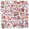 50 Pink Objects Retro Girl Heart Stickers DIY Hand Tent Suitcase Notebook Helmet Stickers Waterproof Stickers