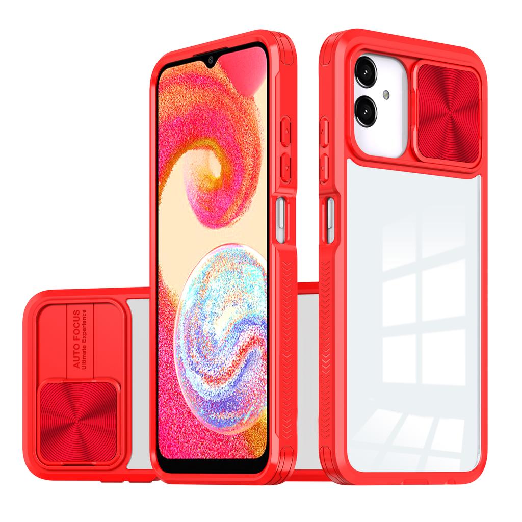 Ударопрочный прозрачный чехол для Samsung Galaxy A04E A04S A04 M04 F04 A03S A03 Core A02S Slide Metal Защитная крышка объектива