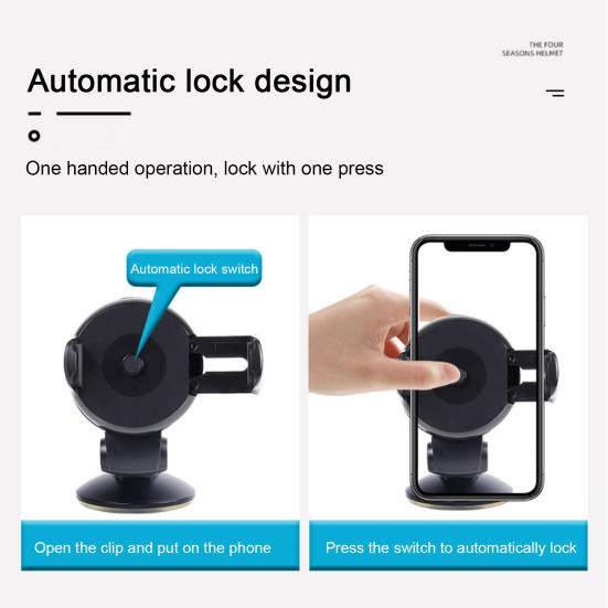 Универсальный автомобильный держатель телефона для лобового стекла, приборная панель, мобильная стойка с поворотом на 360 градусов, защитная ручка, регулируемый кронштейн для оптимального просмотра