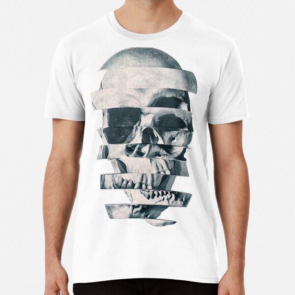 Футболка Glitch Skull Mono Размеры от S до 5XL Сделано в Австралии/США
