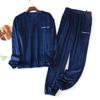 Men's Thermal Fleece Thick Warm Pyjamas Suit Long Sleeve Casual Home Pyjama Set