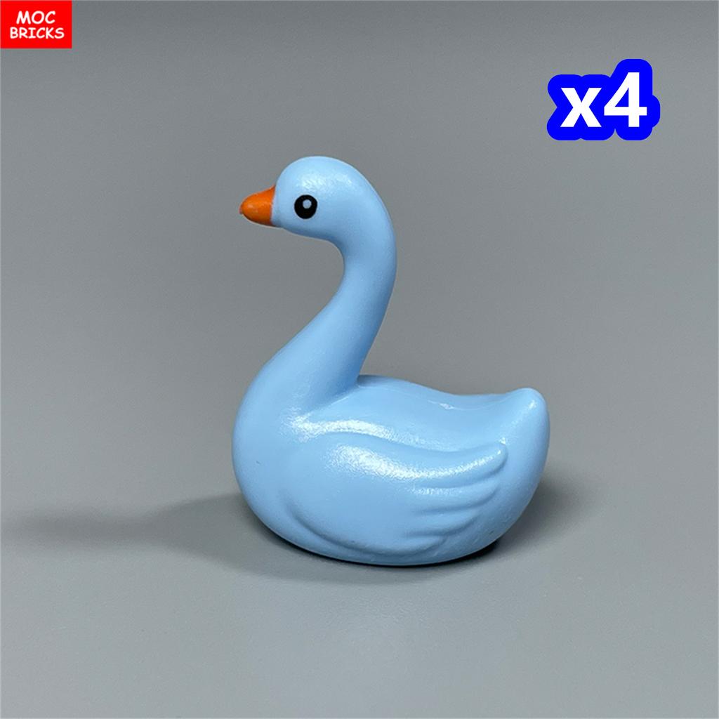 non-toxic MOC Bricks Animal Duck Swan River Lake Farm Scene View Accessories DIY Building Blocks Toys for Children Gifts