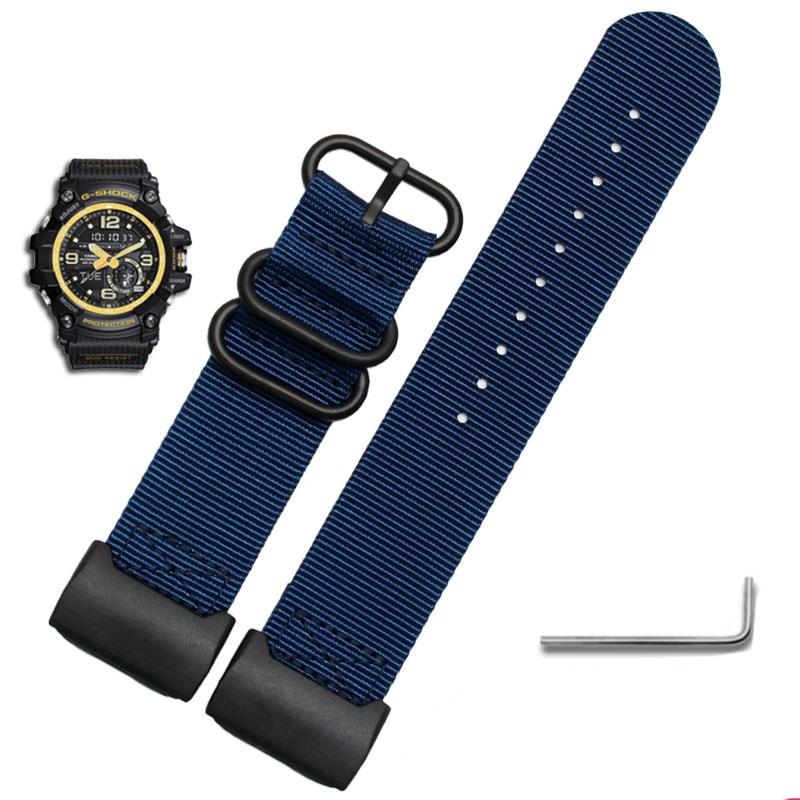 Нейлоновый ремешок для часов для Casio G-SHOCK Modified Small Mud King GG-1000 GWG-100 GSG-100 Канвасовый ремешок для часов Черный Хаки Браслет