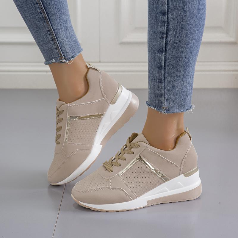 Fashion New Women Wedges Sneakers Lace-Up Breathable Sports Shoes Casual Platform Female Footwear Ladies Vulcanized Shoes Sneakers Women