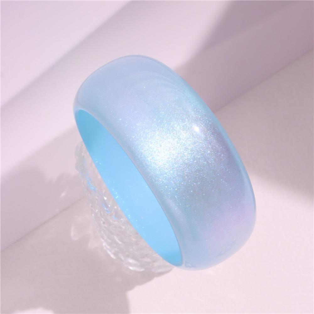 Shiny Glitter Acrylic Bangle Europe American Style Retro  Hand Ring Jelly Color Wide Bracelet  Gift