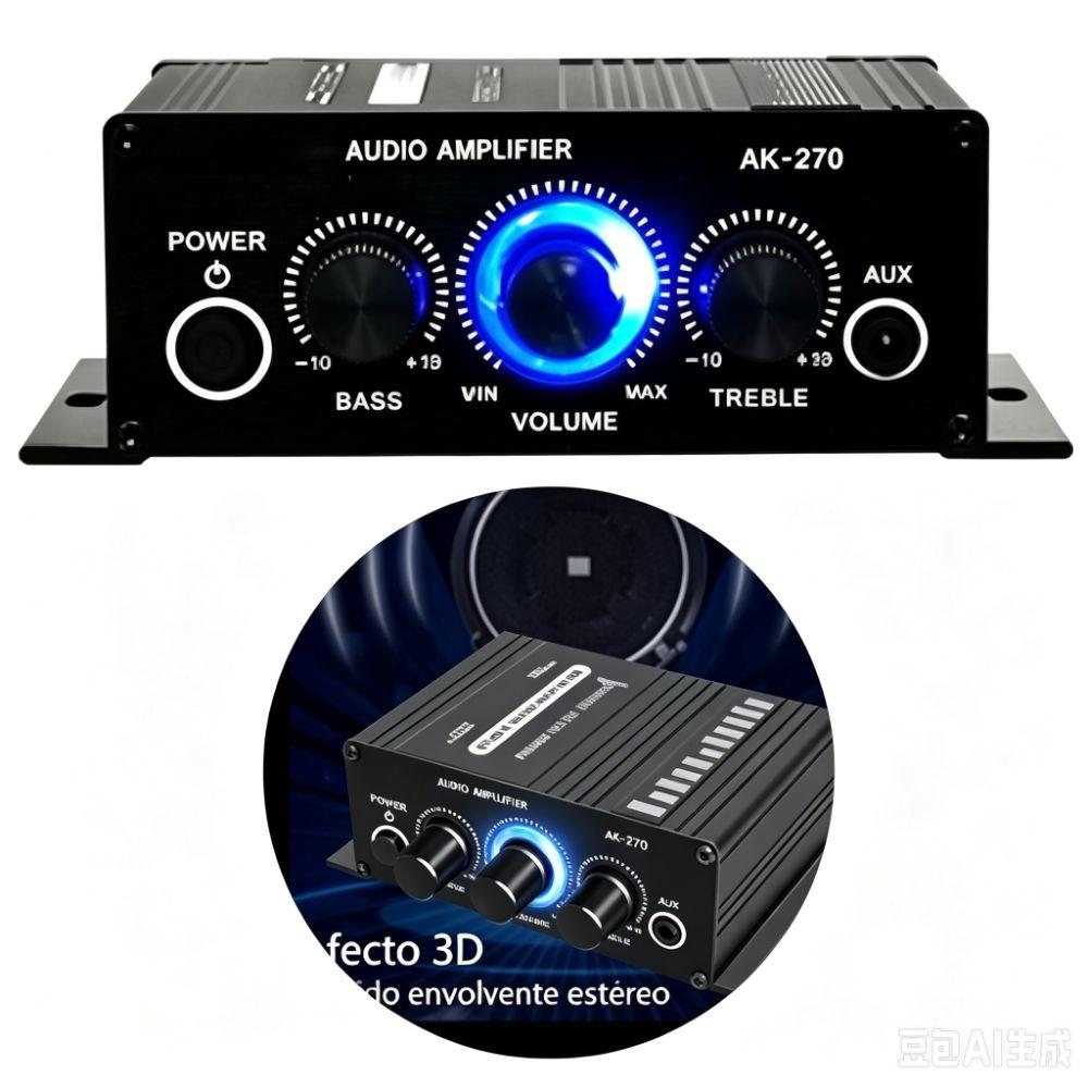 1pcs Small Size Power Amplifier System 12V Power Sound Amp Receiver Mini Stereo Amplifier Home Use
