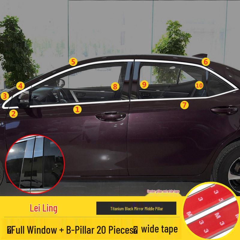 Декоративные световые полосы на окна для Toyota Corolla Levin 2014-2024